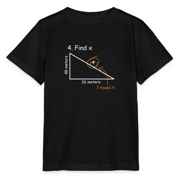 Prof de maths Hypotenuse Trouver x phrase de Pythagore - T-shirt bio MINI CREATOR Stanley/Stella Enfant - noir - Devant - Mikhail (115cm)
