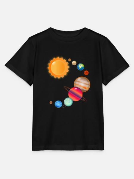 Kosmos Weltall Planeten im Sonnensystem - Stanley/Stella Kinder T-Shirt MINI CREATOR - Schwarz