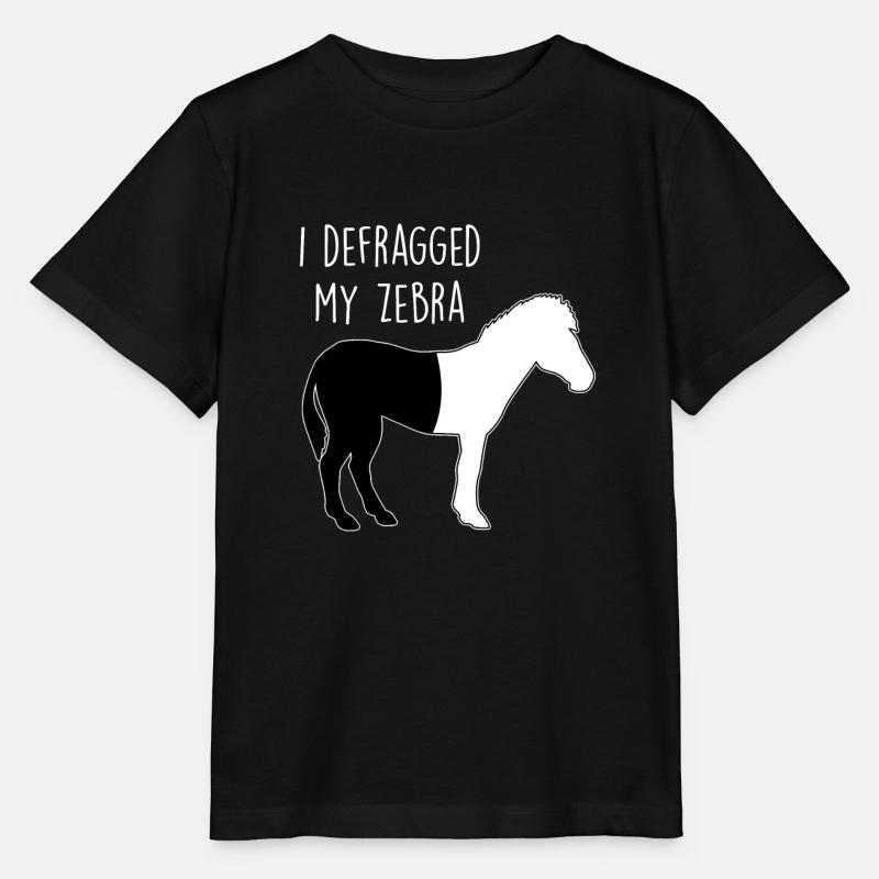 I defragged my Zebra Coder Computer Scientist Hacker - Stanley/Stella MINI CREATOR Kids’ T-Shirt - black