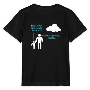 Coder Logiciel Développeur Blague Cloud Linux Server - T-shirt bio MINI CREATOR Stanley/Stella Enfant - noir - Devant - Mikhail (115cm)