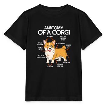 Dog Anatomy Welsh Corgi Dog Anatomy - Stanley/Stella MINI CREATOR Kids’ T-Shirt - black - Front - Mikhail (115cm)