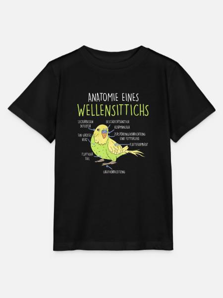 Wellensittich Geschenk Anatomie Wellensittich - Stanley/Stella Kinder T-Shirt MINI CREATOR - Schwarz