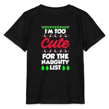 Cute for naughty list Nikolaus Christmas - Stanley/Stella MINI CREATOR Kids’ T-Shirt - black - Front - Mikhail (115cm)