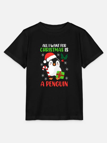 Ugly Christmas Pinguin Weihnachtsgeschenk - Stanley/Stella Kinder T-Shirt MINI CREATOR  - Schwarz