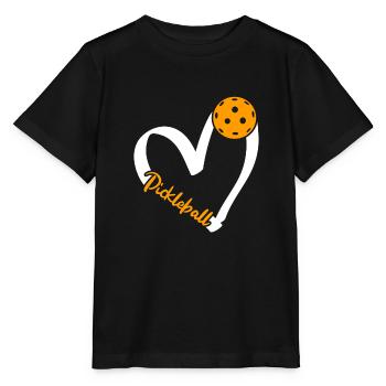Pickleball Paddle Herz Liebe Pickleball - Stanley/Stella Kinder T-Shirt MINI CREATOR  - Schwarz - Vorne - Mikhail (115cm)