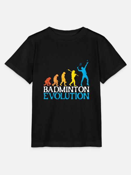 Badminton Evolution Affe Badmintonspieler - Stanley/Stella Kinder T-Shirt MINI CREATOR  - Schwarz