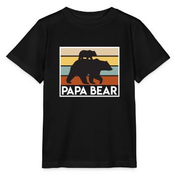 Papa Bear werdender Papa Vater Vatertag - Stanley/Stella Kinder T-Shirt MINI CREATOR  - Schwarz - Vorne - Mikhail (115cm)