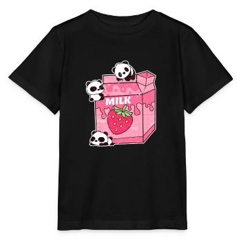 Anime Milch Shake Milkshake Panda Kawaii - Stanley/Stella Kinder T-Shirt MINI CREATOR  - Schwarz - Vorne - Mikhail (115cm)