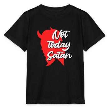 Satan Devil Saying Not Today Satan - Stanley/Stella MINI CREATOR Kids’ T-Shirt - black - Front - Mikhail (115cm)