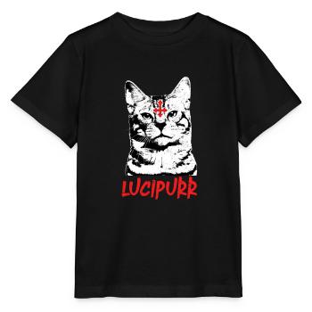 Lucipurr Rock Satan Cat Kitten - Stanley/Stella MINI CREATOR Kids’ T-Shirt - black - Front - Mikhail (115cm)
