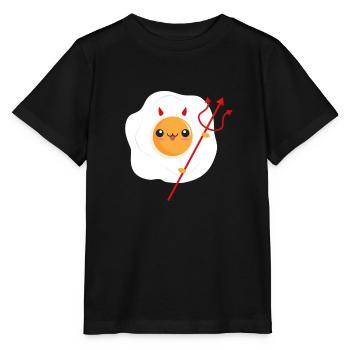 Teufel Ei Spiegelei Satan Teufel - Stanley/Stella Kinder T-Shirt MINI CREATOR  - Schwarz - Vorne - Mikhail (115cm)