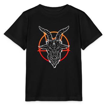 Devil Symbol Pentagram Antichrist Goat Goat - Stanley/Stella MINI CREATOR Kids’ T-Shirt - black - Front - Mikhail (115cm)