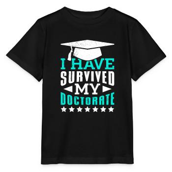 Ich habe meine Doktorarbeit überlebt Promotion - Stanley/Stella Kinder T-Shirt MINI CREATOR  - Schwarz - Vorne - Mikhail (115cm)