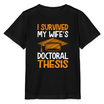 La thèse de doctorat de ma femme survit à son partenaire - T-shirt bio MINI CREATOR Stanley/Stella Enfant - noir - Devant - Mikhail (115cm)