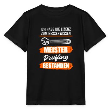 Lizenz zum Besserwissen Meisterprüfung - Stanley/Stella Kinder T-Shirt MINI CREATOR  - Schwarz - Vorne - Mikhail (115cm)