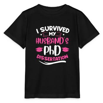 Husband's doctoral thesis survived doctorate - Stanley/Stella MINI CREATOR Kids’ T-Shirt - black - Front - Mikhail (115cm)