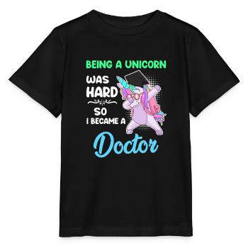 Docteur Licorne 2022 Doctorat Disputation - T-shirt bio MINI CREATOR Stanley/Stella Enfant - noir - Devant - Mikhail (115cm)