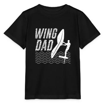 Wing Dad Wing Foiler Wing Surfer Père Papa - T-shirt bio MINI CREATOR Stanley/Stella Enfant - noir - Devant - Mikhail (115cm)