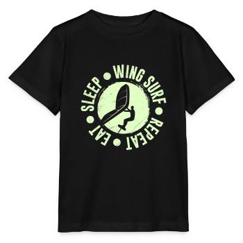 Manger Sleep Wing Surf Wing Foiler Wing Surf - T-shirt bio MINI CREATOR Stanley/Stella Enfant - noir - Devant - Mikhail (115cm)