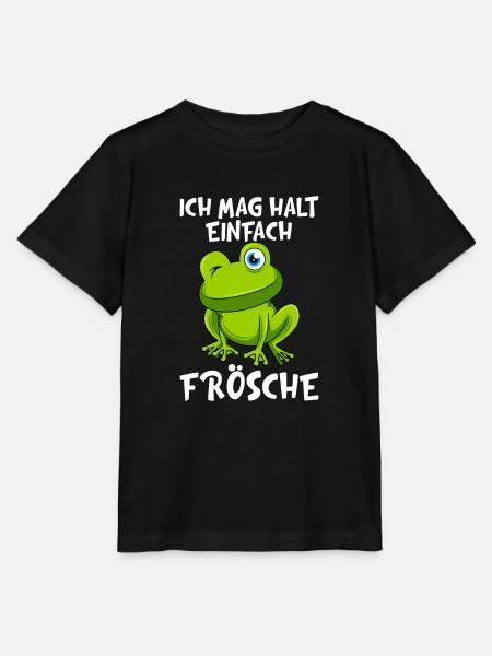 Ich mag halt einfach Frösche Kinder - Stanley/Stella Kinder T-Shirt MINI CREATOR - Schwarz