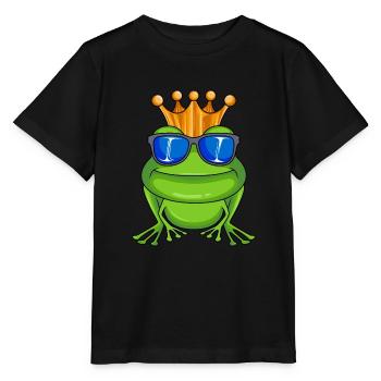 Frog with crown and sunglasses King - Stanley/Stella MINI CREATOR Kids’ T-Shirt - black - Front - Mikhail (115cm)