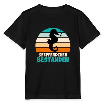 Seepferdchen Abzeichen - Stanley/Stella Kinder T-Shirt MINI CREATOR  - Schwarz - Vorne - Mikhail (115cm)