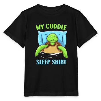 Mein Kuschel Schlafshirt Schildkröte Schlaf - Stanley/Stella Kinder T-Shirt MINI CREATOR  - Schwarz - Vorne - Mikhail (115cm)