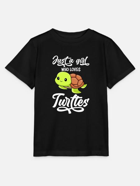 Mädchen das Schildkröten liebt Kinder Mädchen - Stanley/Stella T-shirt MINI CREATOR til børn - sort