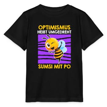 Optimism reversed means Sumsi with buttocks - Stanley/Stella MINI CREATOR Kids’ T-Shirt - black - Front - Mikhail (115cm)