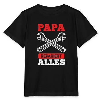Papa repariert alles Bastler - Stanley/Stella Kinder T-Shirt MINI CREATOR  - Schwarz - Vorne - Mikhail (115cm)