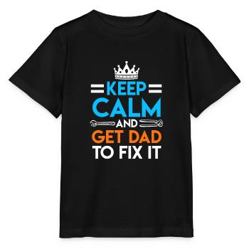 Get Dad to fix it Papa fixes the - Stanley/Stella MINI CREATOR Kids’ T-Shirt - black - Front - Mikhail (115cm)