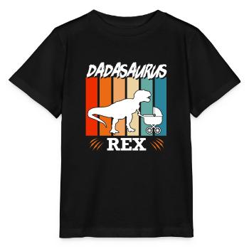 Dadasaurus Rex Vater Papa werdender Papa - Stanley/Stella Kinder T-Shirt MINI CREATOR  - Schwarz - Vorne - Mikhail (115cm)