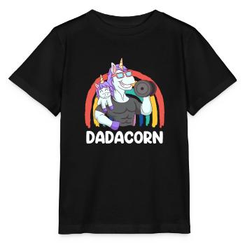 Papa Tochter werdender Papa Bodybuilder Dadacorn - Stanley/Stella Kinder T-Shirt MINI CREATOR  - Schwarz - Vorne - Mikhail (115cm)