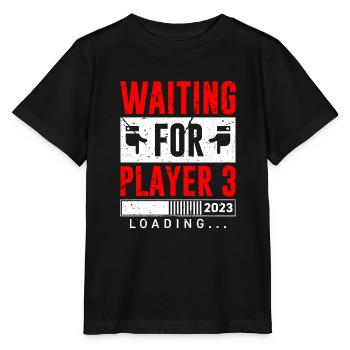 Waiting for Player 3 Expectant Father Baby Birth - Stanley/Stella MINI CREATOR Kids’ T-Shirt - black - Front - Mikhail (115cm)