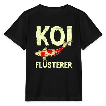 Koi Flüsterer Gartenteich Koi - Stanley/Stella Kinder T-Shirt MINI CREATOR  - Schwarz - Vorne - Mikhail (115cm)