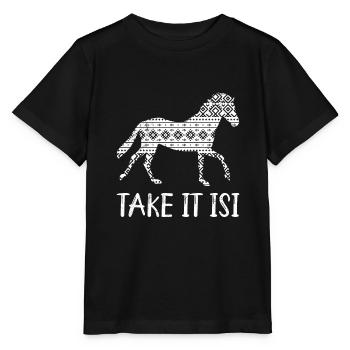 Prenez-le Isi Cheval islandais - T-shirt bio MINI CREATOR Stanley/Stella Enfant - noir - Devant - Mikhail (115cm)