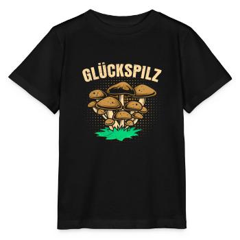 Glückspilz Pilze sammeln Pilzsammler - Stanley/Stella Kinder T-Shirt MINI CREATOR  - Schwarz - Vorne - Mikhail (115cm)