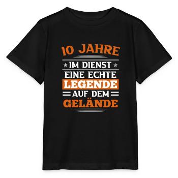 Firmenjubiläum 10 Jahre Dienstjubiläum - Stanley/Stella Kinder T-Shirt MINI CREATOR  - Schwarz - Vorne - Mikhail (115cm)