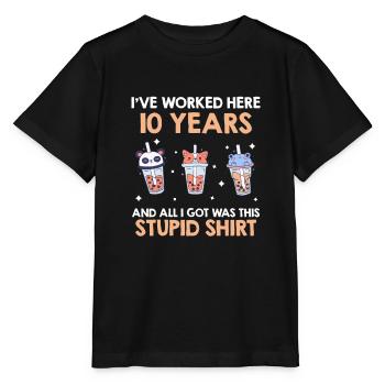 Company anniversary 10 years service anniversary - Stanley/Stella MINI CREATOR Kids’ T-Shirt - black - Front - Mikhail (115cm)