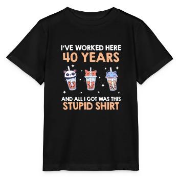 40 years of service Company anniversary 40 years - Stanley/Stella MINI CREATOR Kids’ T-Shirt - black - Front - Mikhail (115cm)