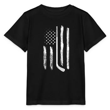USA Ice Hockey Hockey Sticks - Stanley/Stella MINI CREATOR Kids’ T-Shirt - black - Front - Mikhail (115cm)
