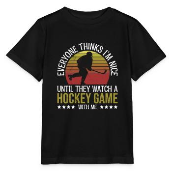 Ice hockey is only howled when it bleeds - Stanley/Stella MINI CREATOR Kids’ T-Shirt - black - Front - Mikhail (115cm)