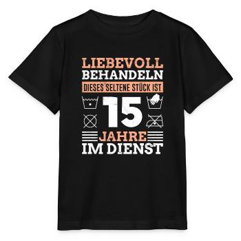 Firmenjubiläum 15 Jahre Dienstjubiläum - Stanley/Stella Kinder T-Shirt MINI CREATOR  - Schwarz - Vorne - Mikhail (115cm)