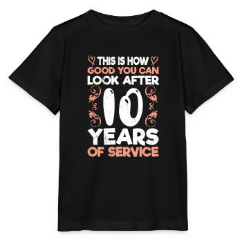 10th company anniversary 10 years service anniversary - Stanley/Stella MINI CREATOR Kids’ T-Shirt - black - Front - Mikhail (115cm)
