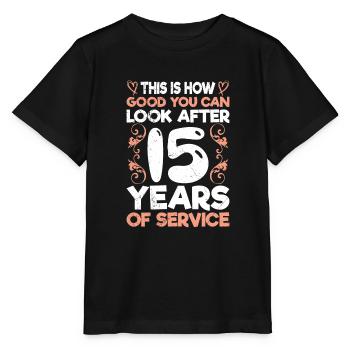 Company anniversary 15 years service anniversary - Stanley/Stella MINI CREATOR Kids’ T-Shirt - black - Front - Mikhail (115cm)