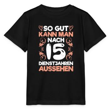 Firmenjubiläum 15 Jahre Dienstjubiläum - Stanley/Stella Kinder T-Shirt MINI CREATOR  - Schwarz - Vorne - Mikhail (115cm)