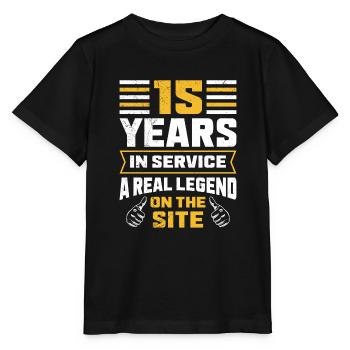 Company anniversary 15 years service anniversary - Stanley/Stella MINI CREATOR Kids’ T-Shirt - black - Front - Mikhail (115cm)