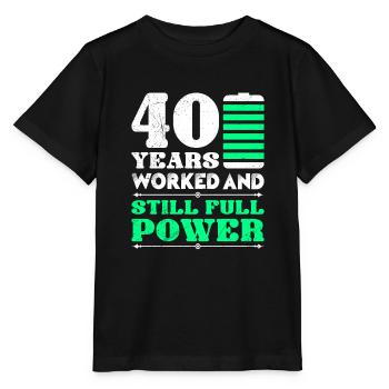 Service anniversary 40 years company anniversary - Stanley/Stella MINI CREATOR Kids’ T-Shirt - black - Front - Mikhail (115cm)