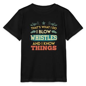 Schiedsrichter Pfeife pfeifen & Dinge wissen - Stanley/Stella Kinder T-Shirt MINI CREATOR  - Schwarz - Vorne - Mikhail (115cm)