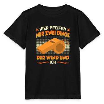 Hier pfeift nur meine Pfeife und der Wind - Stanley/Stella Kinder T-Shirt MINI CREATOR  - Schwarz - Vorne - Mikhail (115cm)